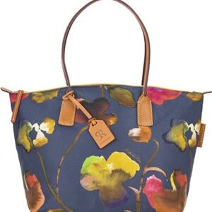 Roberta Pieri SM Robertina Tote + Cosmetic Bag NWT - Navy Floral